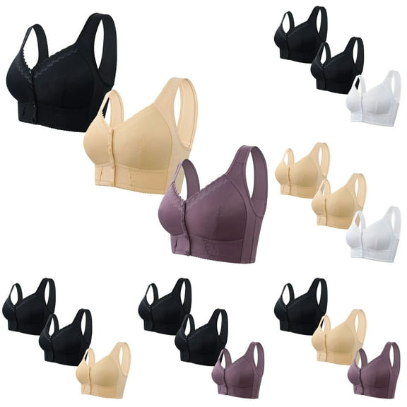 Sentmoon 3 Pieces Bras for Women No Underwires Buttery Soft Push up Seamless Bras for Women Seamless Breathable Tshirt Bras Active for Home Leisure Purple XXXL