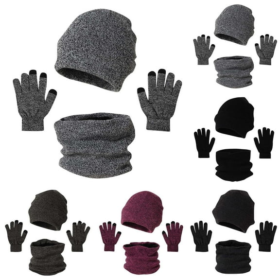 Sentmoon 3PCS Womens Scarfs and Men Hats Winter,Gloves Solid Color Lightweight and Versatile Blanket Shawl Thanksgiving Gifts for Women Womens Accessories for Casual Outfits and Everyday Wear