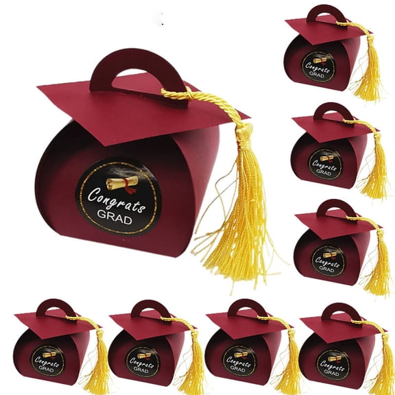 Sentmoon Academic Cap Candy Favor Box Graduation Cap Themed Candy Box Party Favor Elegant Graduation Treat Box School Ceremony Keepsake Packaging for Parties Events