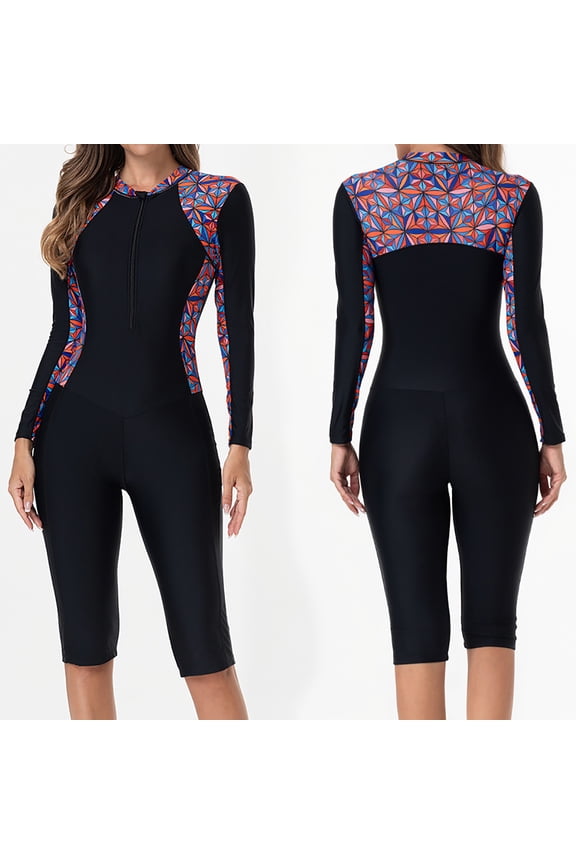 Bathing Suit One Piece Long Sleeve Curvy Modest Woman Swimsuit with Built in Bra Wireless Tummy Control Push Up Oversized Slim Fit Bikini Summer The Holiday