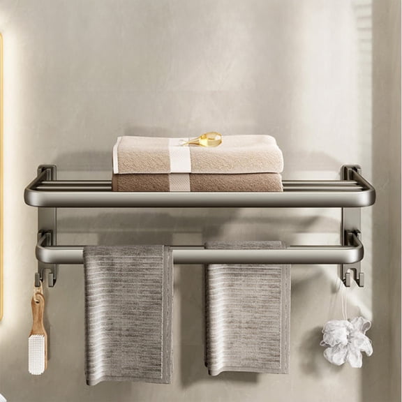 Sentmoon Bathroom Storage No Hole Shelf Wall Mounted Washroom Toilet Storage Rack Balcony Space Saving Adhesive Shelf with Glue and Wall Studs Easy Install Organizer