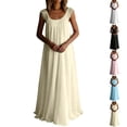 thumbnail image 1 of Sentmoon Beach Dresses Beach Sleeveless Crew Neck Maxi Dresses for Women 2026 Spring Solid Color Regular Fit Beach Vacation Clothes for Women Comfy for Work and Office XXXL, 1 of 7