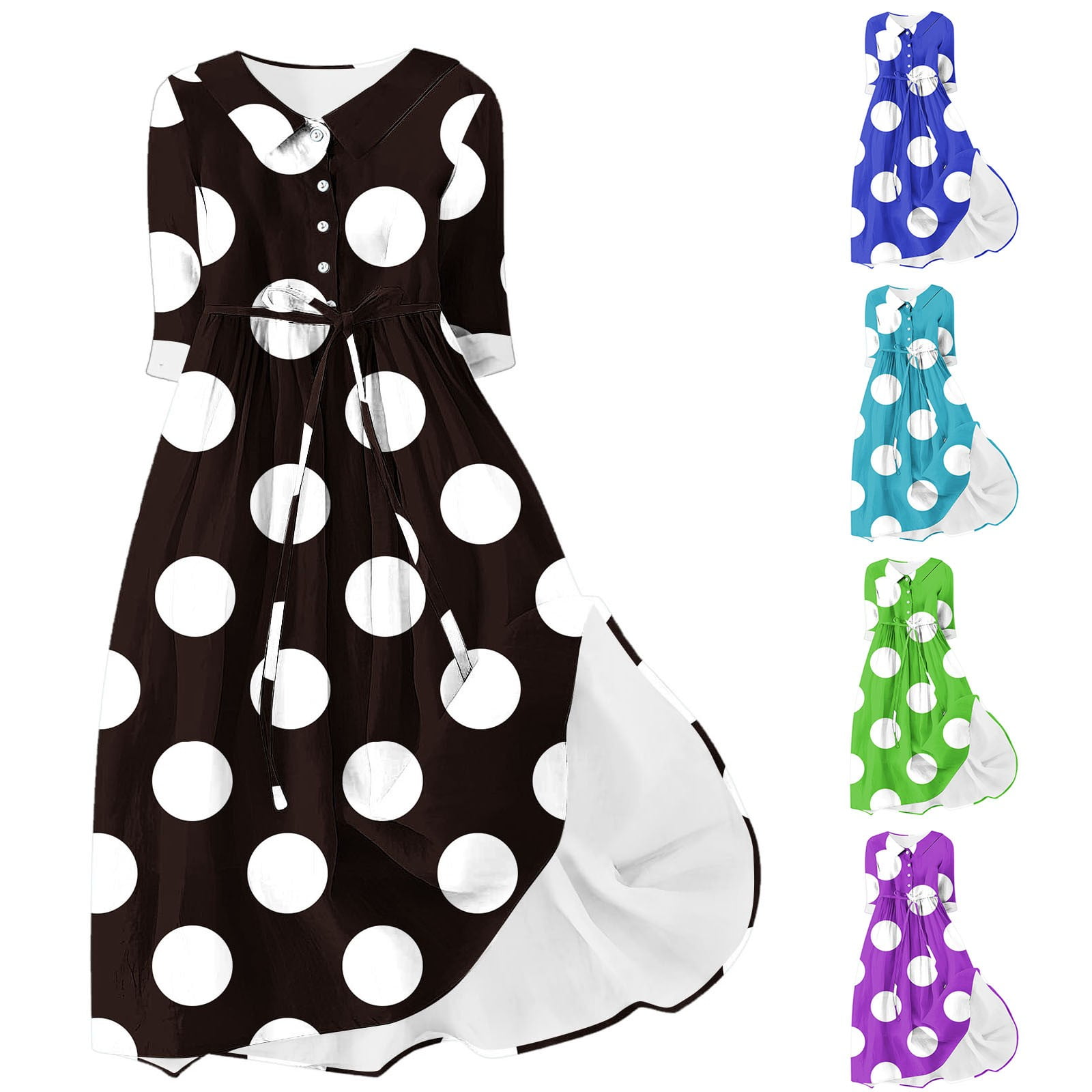 Work Sundresses Sentmoon Beach Vacation Dresses 3/4 Sleeve with Print Stretchy ...