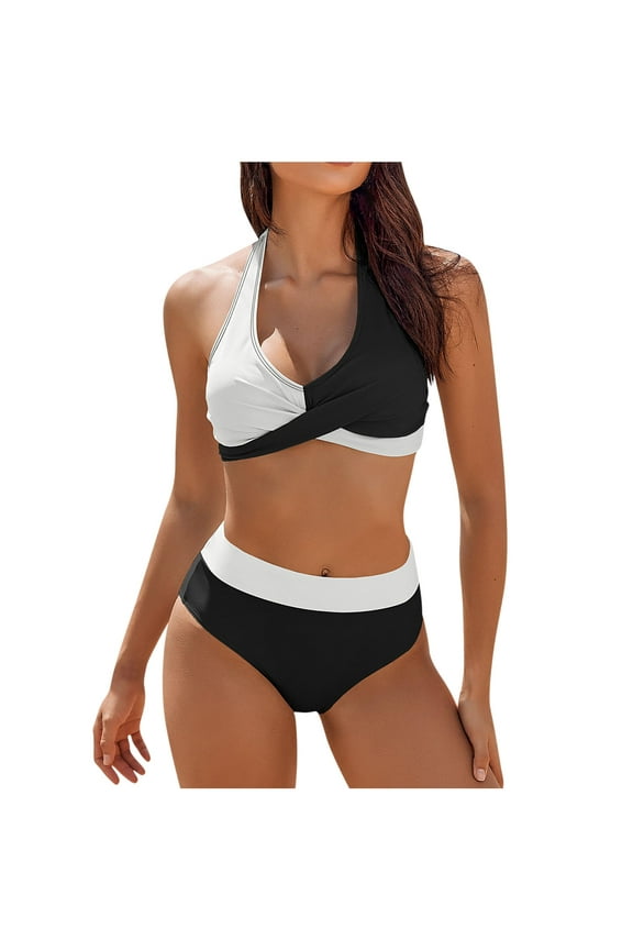 Bikini Sets for Women Women Swimsuits Oversized Womens Bikini High Cut Womens Bathing Suit Beach Necessities for Tummy Control and Full Coverage S