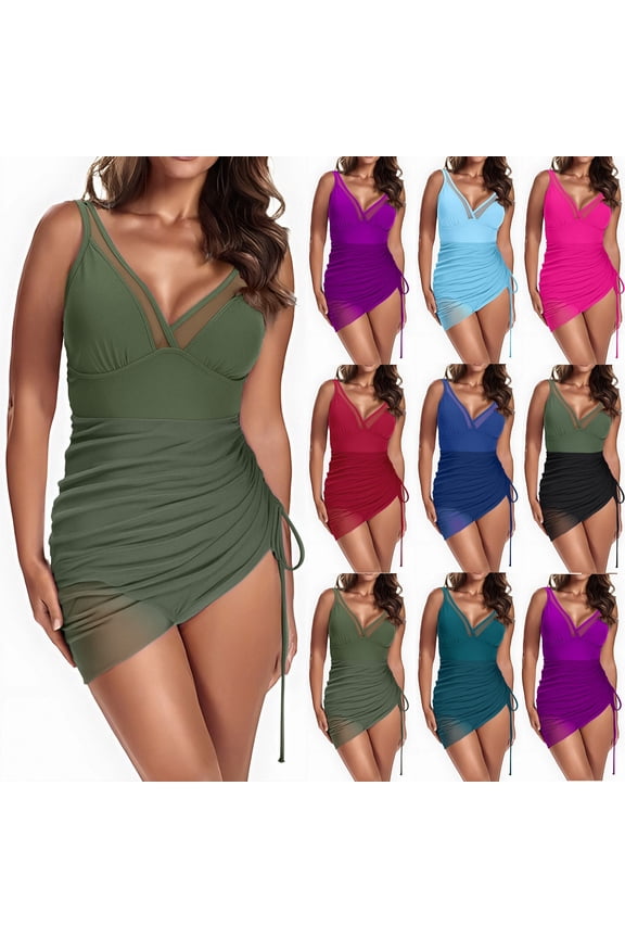 Bikinis Sets for Women with Built in Bra Spaghetti Strap Womens Swimsuits One Piece Women Swim Dress Swimsuits Mesh Sheer Sarong Wraps Bathing Suit Swimsuits for Swimming & Beaches