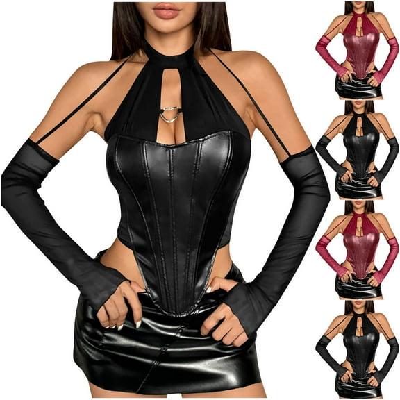 Sentmoon Blouses for Women Business Casual Crew Neck Long Sleeve Travel Clothes Women Slim Solid Color Lace Patchwork Vintage Strapless Women Long Sleeve Tops Casual for Vacation Wine S