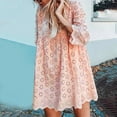 thumbnail image 1 of Sentmoon Boho Womens Dresses 3/4 Sleeve V Neck Dresses for Women Casual Fashion Solid Color Maxi Dresses,OverSized Fashion A-line Dresses Pink XXXL, 1 of 8