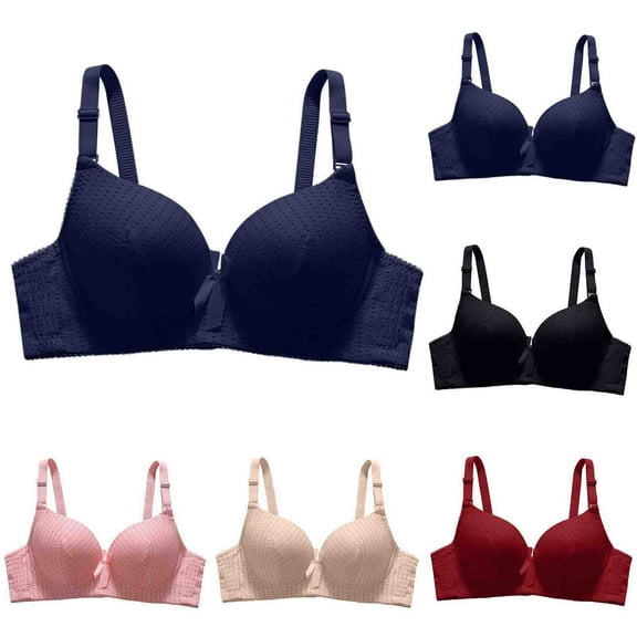Sentmoon Bras for Women No Underwires Comfortable Sports Bras Push Up Adjustable Strap Stretchy Underwear Thin Style Yoga Bras Comfy for Vacation Wine 38
