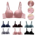 thumbnail image 1 of Sentmoon Bras for Women No Underwires Comfortable Womens Bras Lift Adjustable Strap Stretchy Underwear Thin Style Push Up Bra Trendy for Daily Wear Black 42, 1 of 4