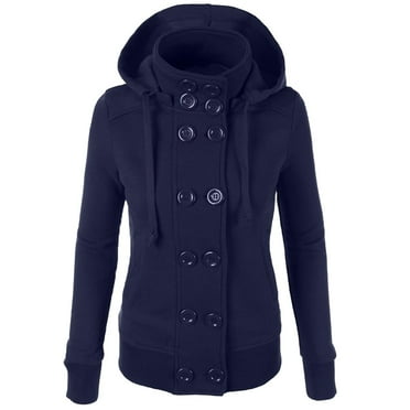 Sentmoon Button Womens Coats Long Sleeve Plus Size Jackets for Women,Casual Fashion Womens Fashion Coats Loose Fit Coats Blue M Clearance Sales Today Deals Prime