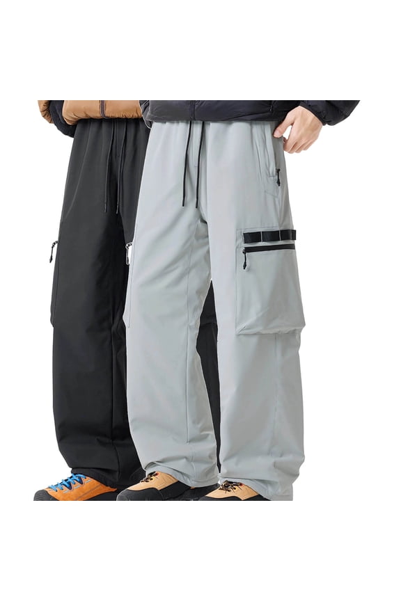 Cargo Pants Jogging Pants Men Men's Outdoor Waterproof Windproof Cottonpadded Workwear Wind Long Thick Warm Waterproof Three Proof Men's Pants for Weekend and Lounge Wear XL