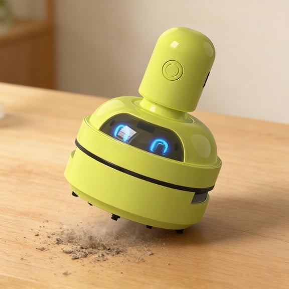 Sentmoon Cartoon Desktop Mini Vacuum Cleaner Portable USB Rechargeable Desk Dust Cleaner for Keyboard Pencil Shavings Eraser Debris Office School Cleaning Tool