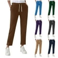 thumbnail image 1 of Sentmoon Casual Pants for Women High Waisted Pants for Women Fashion Women's Bandage Casual Pockets Solid Comfortable Elastic Waist Casual Long Pant Winter Fall and Winter, 1 of 7