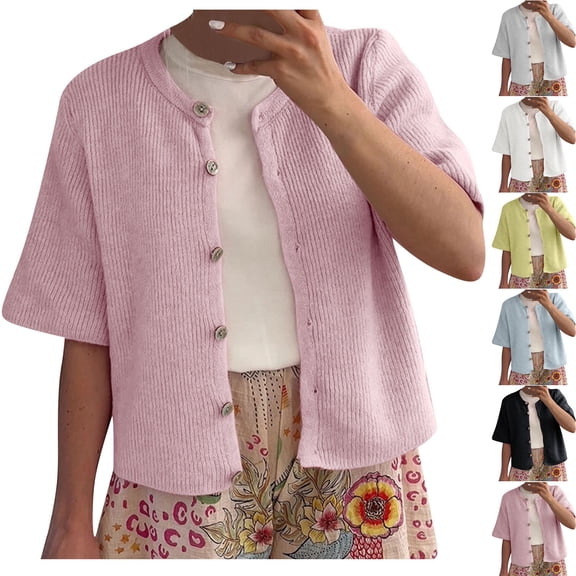 Sentmoon Casual Sweaters for Women Plus Size Crew Neck Long Sleeve Fall Womens Clothes Button up Solid Color Loose Women Sweatshirt Winter for Work Appropriate Sweater Beige XXL