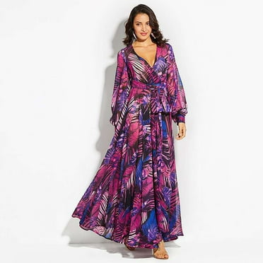 Sentmoon Casual Womens Dresses Dresses for Women 2024 Boho Fashion Floral Print Short Dresses,OverSized Fashion A-line Dresses Wine L Up to 50% off