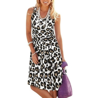 Sentmoon Casual Womens Dresses V Neck Holiday Dresses for Women Casual Fashion Print Short Dresses,OverSized Comfy A-line Dresses White M Clearance Sales Today Deals Prime