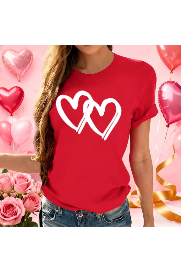 Clothes for Women Summer Tops Printed Crew Neck T Shirt Casual Short Sleeve Soft Lightweight Breathable for Daily Use Unique Graphic Design for Gifting or Layering Cloth Top