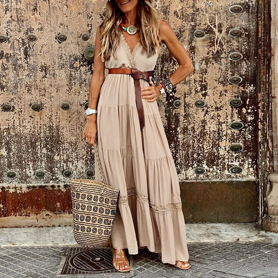 Sentmoon Cold Shoulder Cutout Dress Off Shoulder Holiday Dresses for Women Casual Fashion Solid Color Short Dresses,Fit & Flare Fashion Women Clothing Khaki XL