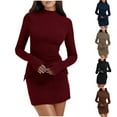thumbnail image 1 of Sentmoon Corset Dress for Women with Pockets Long Sleeve Crew Neck Plus Size Dresses for Curvy Women Solid Color Slim Graduation Dresses for Women 2025 for Indoor Music Festival L, 1 of 10