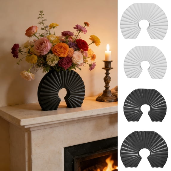 Sentmoon Decorative Plastic Vase with Faux Pampas and Dried Flowers Elegant Artificial Floral Centerpiece for Tabletop Dining Room Shelf Home Office Rustic Boho Display Piece