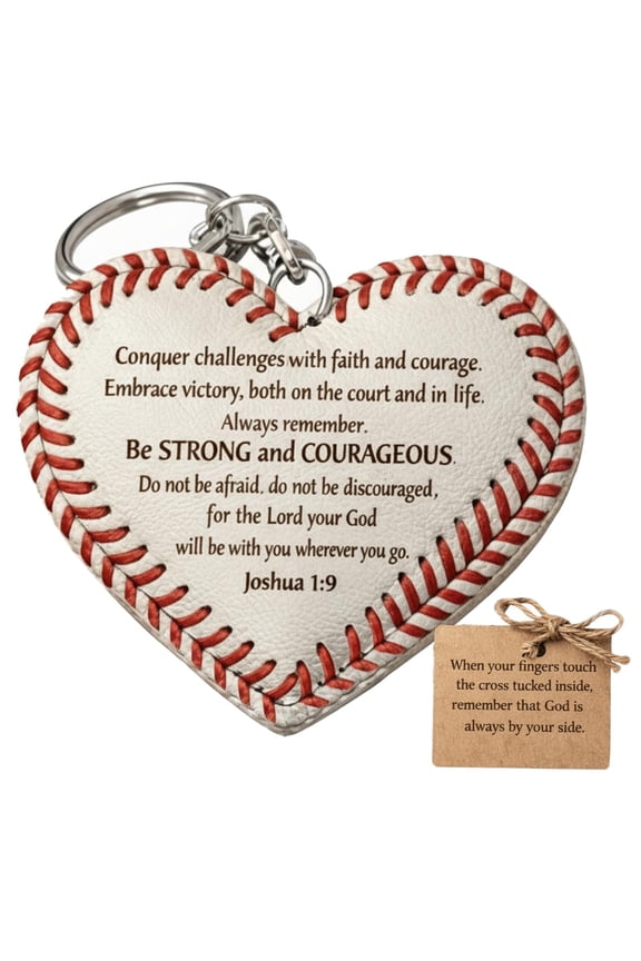 Faiths In The Game Heart Baseball Keychain Sports-Themed Inspirational Metal Key Ring Motivational Gift For Coaches Players Fans Sports Accessory