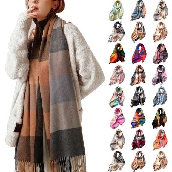 Sentmoon Fleece Scarf and Plaid Match-All and Versatile Womens Wraps and Shawls Fall Gifts Winter Scarves Fall and Winter for Formal Events and Elegant Ensembles