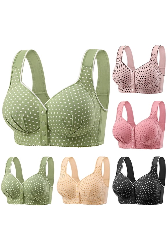 Front Closure Bras for Women Oversized No Wires Push up No-Slip Everyday Bras Easy Care Seamless Supportive Breathable Women Bras for Cycling 42
