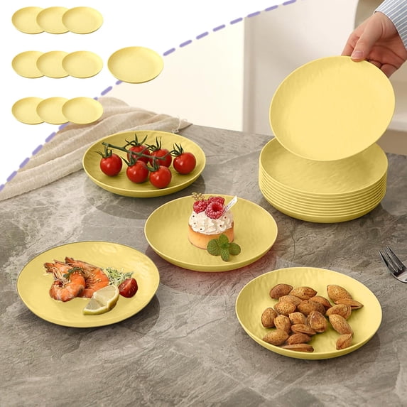 Sentmoon Gifts 10-Pack Household Fruit and Snack Plates Sectioned Serving Dishes for Dry Fruits Nuts Appetizers Lightweight Durable Party Tableware Reusable Catering Snack Dish Set for Home Events