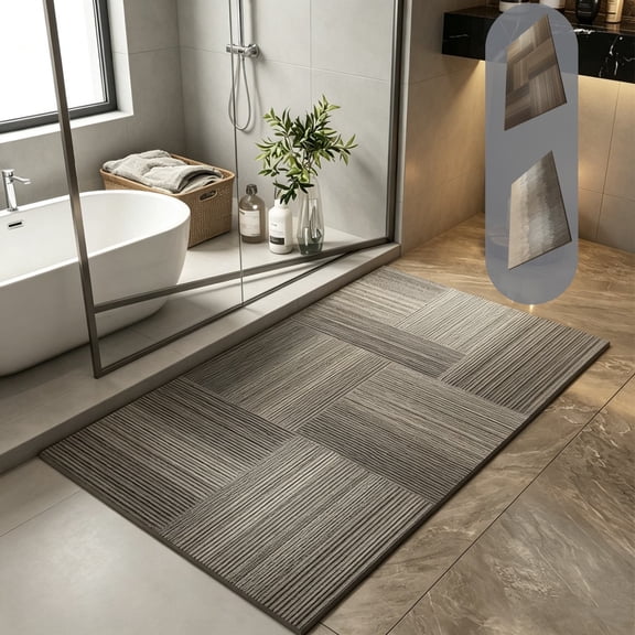 Sentmoon Gifts Fast-Dry Super Absorbent Bath Mat Microfiber Rug with Non-Slip Backing Quick-Drying Bathroom Door Runner Machine-Washable Water-Absorbing Floor Mat for Shower Entryway