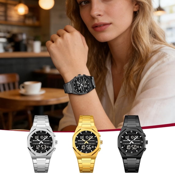 Sentmoon Gifts Luminous Multifunctional Waterproof Digital Watch Alarm Stopwatch Backlight Durable Outdoor Casual Daily Wear Sport Wristwatch with Calendar Practical Electronic Timepiece