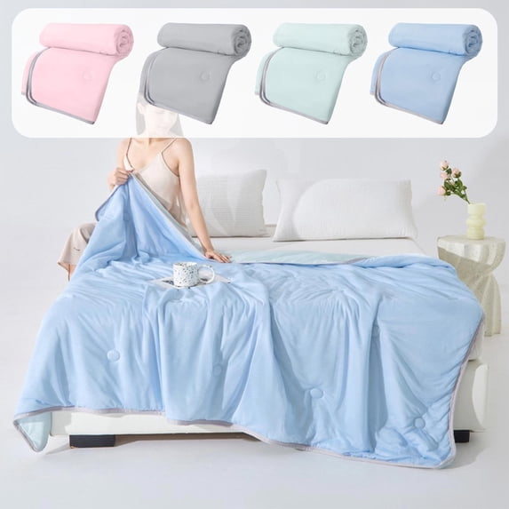 Sentmoon Gifts Soft Breathable Washable Summer Quilt Lightweight Air-Conditioning Blanket 200 x 150 cm Reversible Cooling Comforter Machine-Washable Dorm Bedroom Quilt