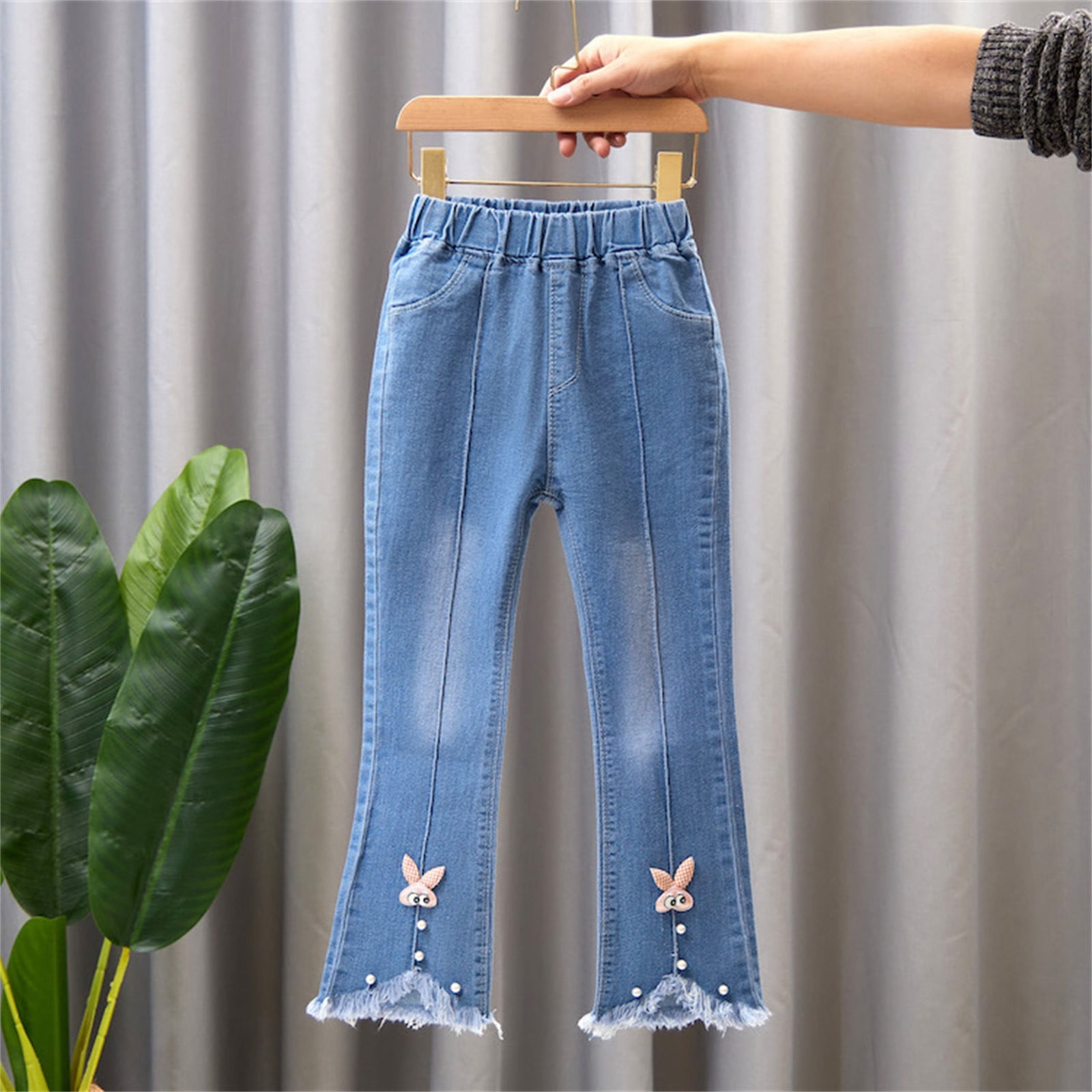 Sentmoon Girls Boys Sweatpants Slim Flared Girls Jeans Slim Fit Simple ...