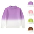 thumbnail image 1 of Sentmoon Girls Fall Outfits Long Sleeve Crew Neck Gradient Color Boys Pullover Soft and Cozy Loose Knitted 2025 Girls Size 10 Clothes Winter Trendy for Layering Under Jackets Green 4 Years, 1 of 4