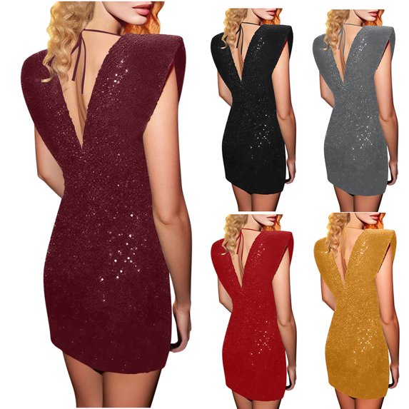 Sentmoon Glitter Dress 2026 Sparkly Vacation Dresses for Women Crew Neck Sleeveless Bohemian Eyelet Open Back Oversized Date Night Dress for Festival and Music Event Gray XS