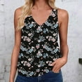 thumbnail image 1 of Sentmoon Going out Tops Sleeveless V Neck 2025 Summer Tank Top for Women Loose Floral Print Boho Hawaiian Shirt Soft and Comfortable Ladies for Lounge at Home Black S, 1 of 4