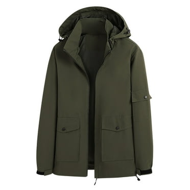 Sentmoon Hoodies Hardshell Jacket Regular Womens Winter Coats,Solid Color Casual Fashion Casual Jacket Tops Loose Fit Coats Army Green XXXXL Winter Saving
