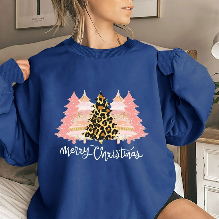 Sentmoon Hoodless Solid Color Casual Womens Sweatshirt Oversized Workout Long Sleeve Crew Neck Christmas Sweaters for Women 2024 Ugly Christmas Sweaters for Women 2024 Walmart