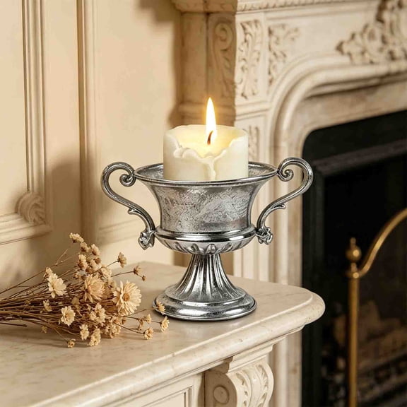 Sentmoon Iron Flower Vase Metal Decorative Urn Silver Centerpiece Suitable For Weddings Events Office And Home Tabletop Floral Arrangements Rustic Metal Planter Ornamental Decor