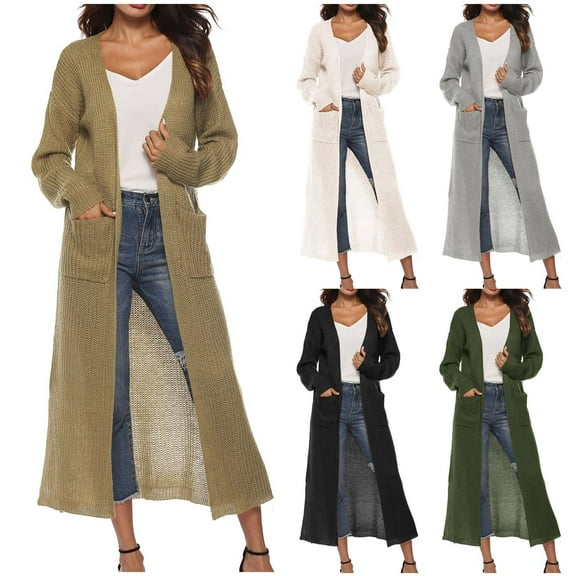 Sentmoon Jackets for Women Trendy Oversized V Neck Long Sleeve Classys Outfits for Women Loose Sweater Jackets for Women 2025 with Pocket Fall and Winter for Weekend Brunch Outfit Beige L