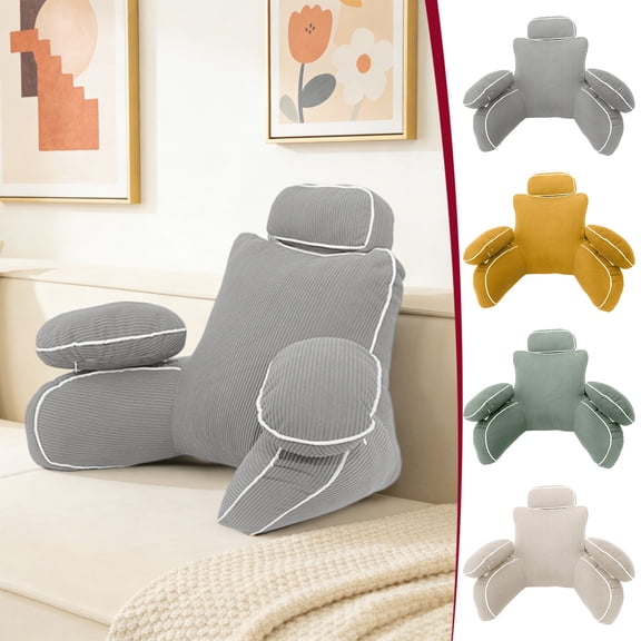 Sentmoon Large Lumbar Bed Headrest Pillow Orthopedic Back Support Cushion Breathable Soft Fabric Oversized Bed Sofa Reading Headboard Cushion Comfortable Posture Support Home Relaxation
