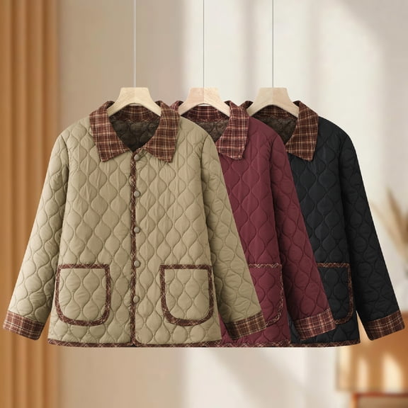 Sentmoon Light Jacket Coat Women Women Gifts Women's Winter Casual Fleece-Lined Thin Patchwork Warm Coat Fall and Winter for Lightweight Warmth and Layering