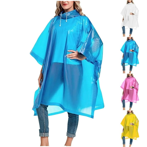 Sentmoon Lightweight Rain Jacket Women Long Sleeve Womens Rain Coat Solid Color Outdoor Waterproof Adult Ponchos with Hood for Hiking, Camping & Everyday Use Free Size