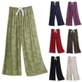thumbnail image 1 of Sentmoon Linen Pants Women Petite Solid Color High Elastic Waist Summer Pants Relaxed Fit Wide Leg Fashion Plus Size Pants for Women Beach Essentials for Travel and Vacation, 1 of 3