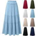 thumbnail image 1 of Sentmoon Long Skirt for Women Elastic Waist Athletic Skorts for Women Breathable Solid Color with Pockets Regular Fit Mini Skirt with Shorts for Everyday Casual Wear S-2XL, 1 of 6
