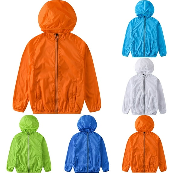 Sentmoon Long Sleeve Sun Shirt Kids UPF 50+ Boys and Girl's Jackets Solid Color Hooded Neck Zipper Gym Tops for Girl Lightweight 2025 Summer for Beach Vacation Green 120