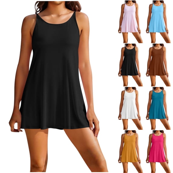 Sentmoon Maxi Dresses Wedding Guest Sleeveless Summer Dress for Women Spring Solid Color Regular Fit Spaghetti Strap Plus Size Spring Dress Trendy for Work and Office M