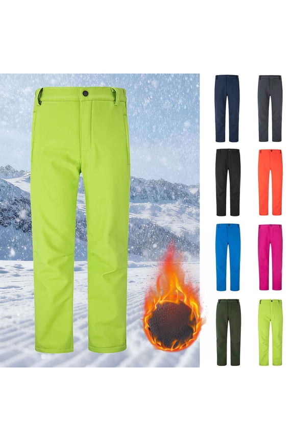 Men's Ski Pants Ski Pants Men Lightweight and Warm Boys Girls Fashion Solid Color Keep Warm Windproof Water Proof Outdoor Hiking Ski Pants for Resort Skiing Green M
