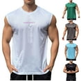 thumbnail image 1 of Sentmoon Men's Tank Tops and Sleeveless Crew Neck Summer Men Compression Shirt Solid Color Gym Loose Plus Size Clothes for Men Beach for Running in Hot Weather White L, 1 of 5