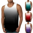 thumbnail image 1 of Sentmoon Mens Muscle Tank Top Summer Sleeveless Crew Neck Undershirt Gradient Color Loose Fit Plus Size Quick Dry Mens Compression Shirt Holiday for Casual Streetwear Red XXL, 1 of 5