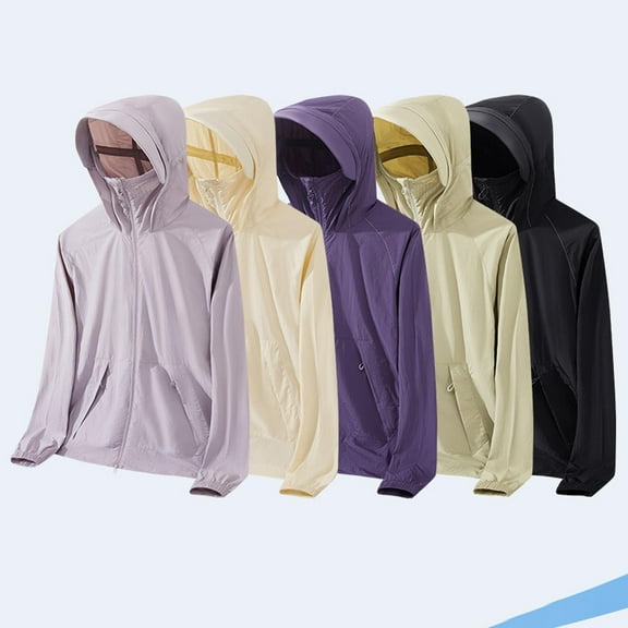 Sentmoon Mens Rashs Guard Long Sleeve Hooded Neck Hooded Sun Shirts for Men Zipper Detail Solid Color Loose Exercise Tops for Men with Pockets Trendy Summer for Beach Vacation S